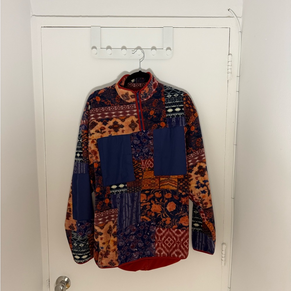 Colorful Patchwork Fleece Pullover